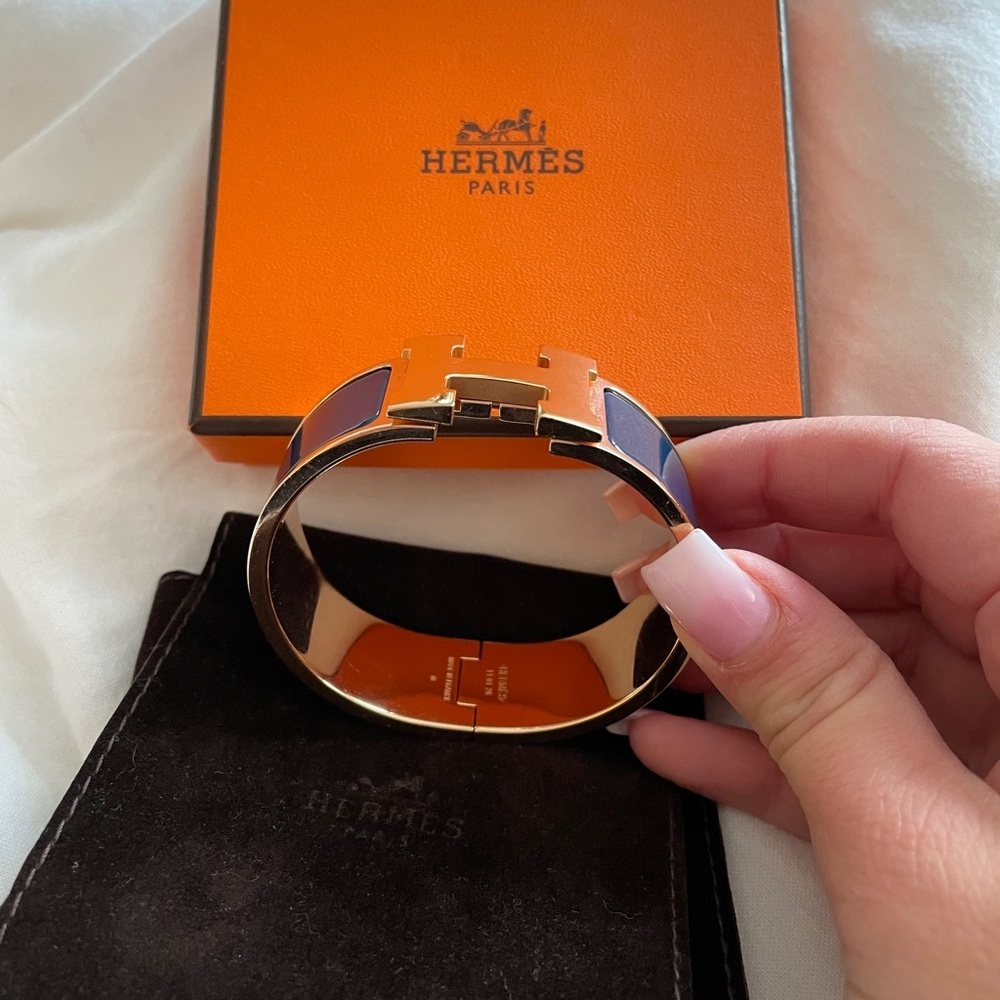 Hermès LIKE NEW clic Clac H bracelet medium navy - Picture 3 of 5